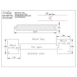 Tongue and Groove Nickel Gap Paneling M2 corrugated back knives for shaper or molder